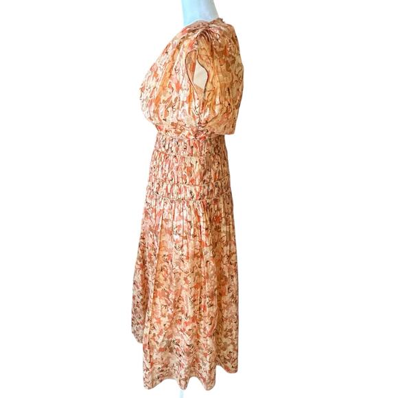 Acler Bicknell Floral Maxi Dress Peach Cotton Size US 2 AU 6 Romantic - Picture 11 of 16